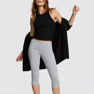 PINK Victoria's Secret Cotton Foldover Capri Leggings